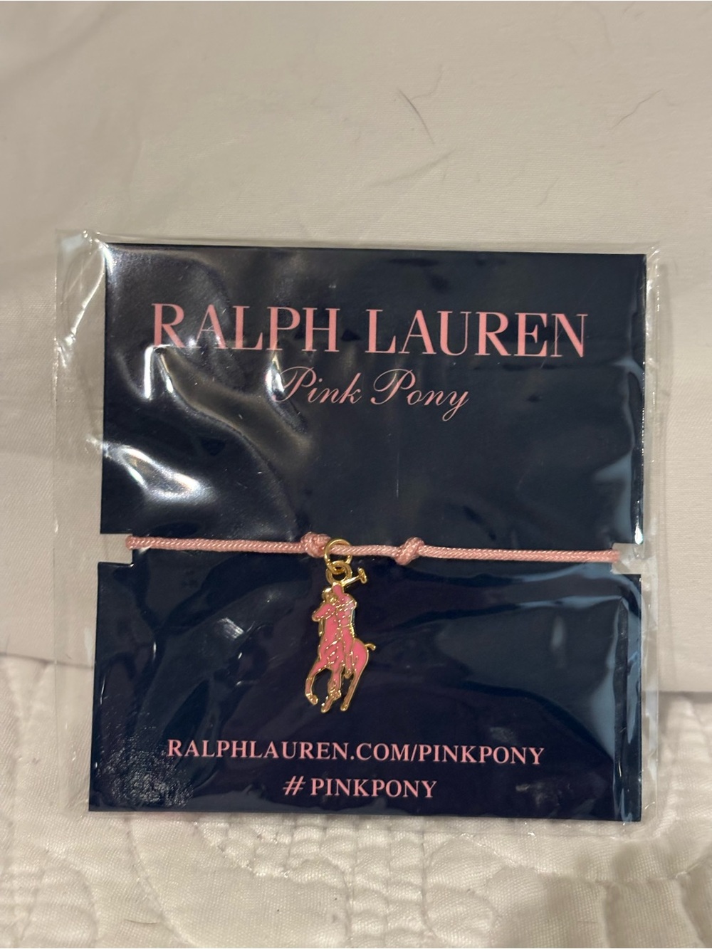 Ralph Lauren Pink Pony Pink Enamel Pony Charm Bracelet